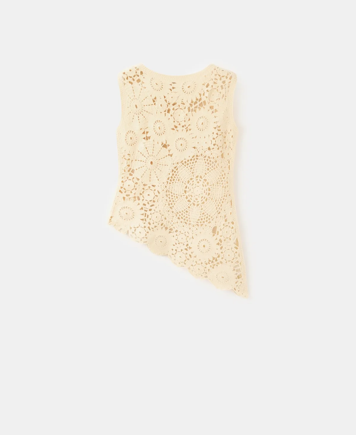 Lace Pattern Floral Knitted Top by Mango