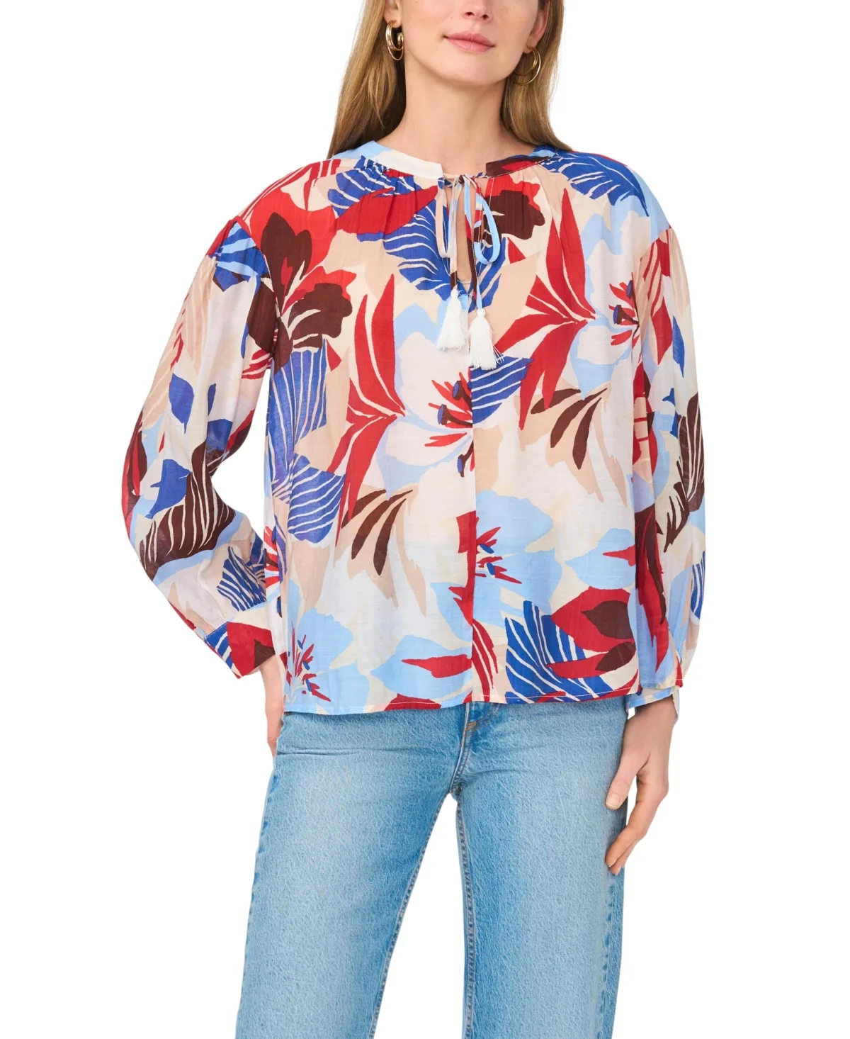 V-Neck Long-Sleeve Blouse by Vince Camuto