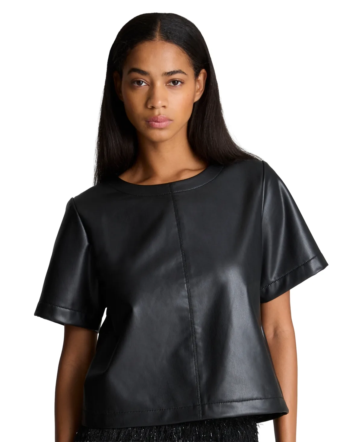Polyester-Blend Crop Pullover by Kenneth Cole