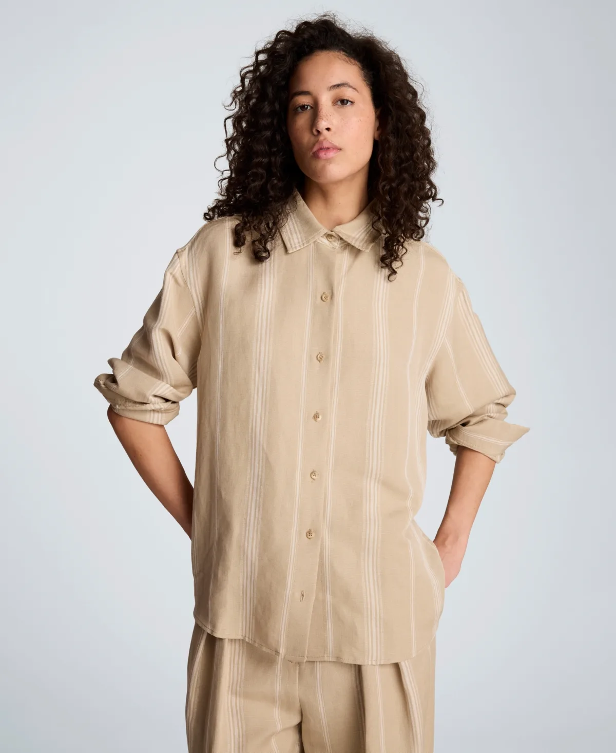 Drop Shoulder Boyfriend Shirt by Kenneth Cole