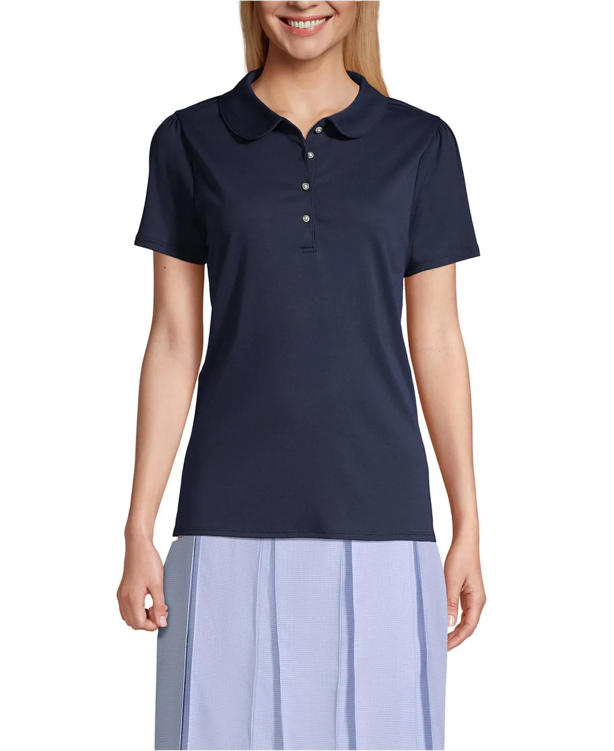 Short Sleeve Peter Pan Collar Polo Shirt by Lands' End