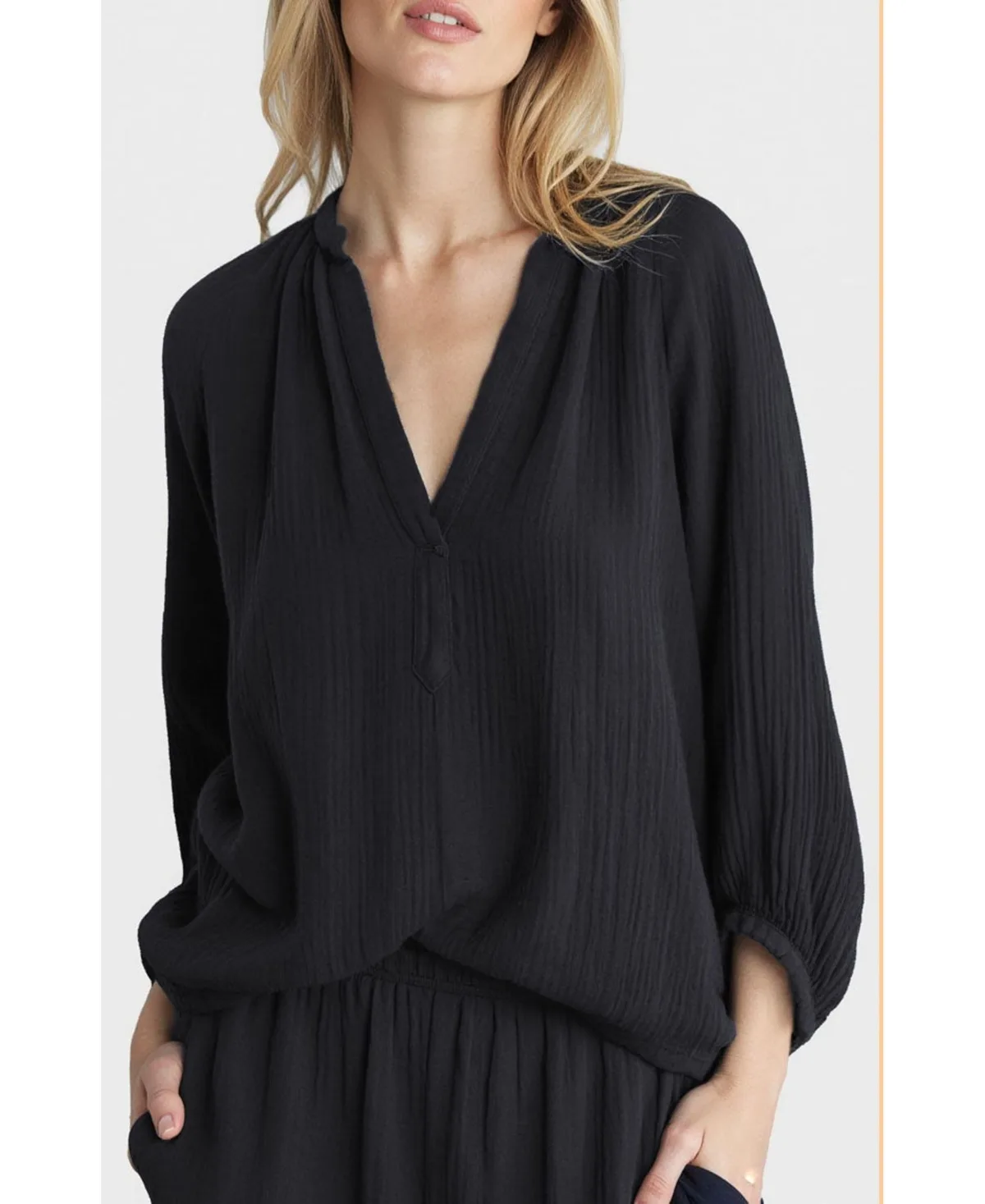 Fuchsia Gauze Top by Ocean+main