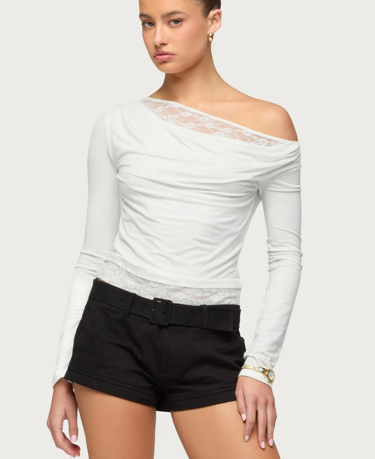 Layered Lacey Off Shoulder Top by Edikted