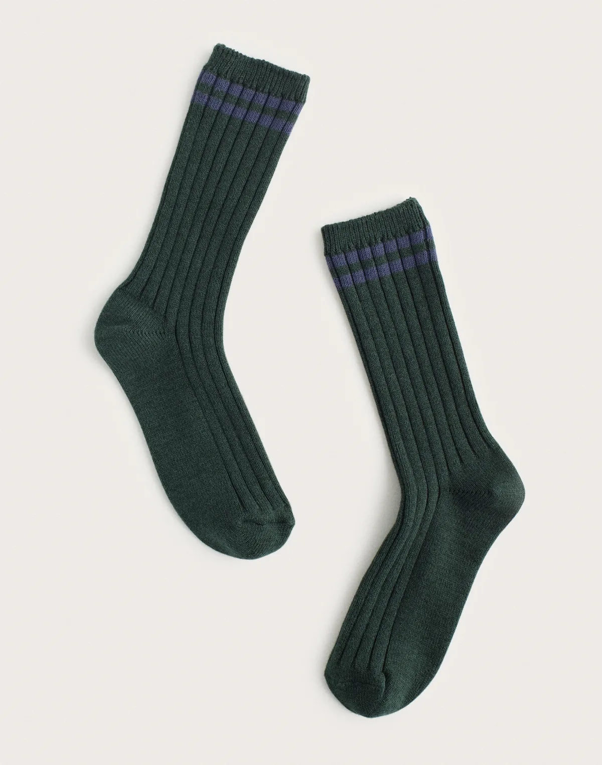 Contrast-Stripe Crew Socks by MW