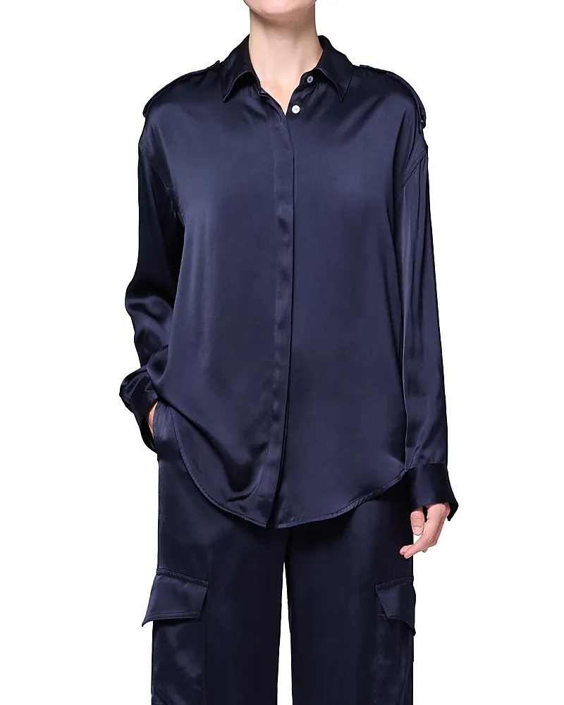 Webb Satin Cargo Shirt by AGOLDE