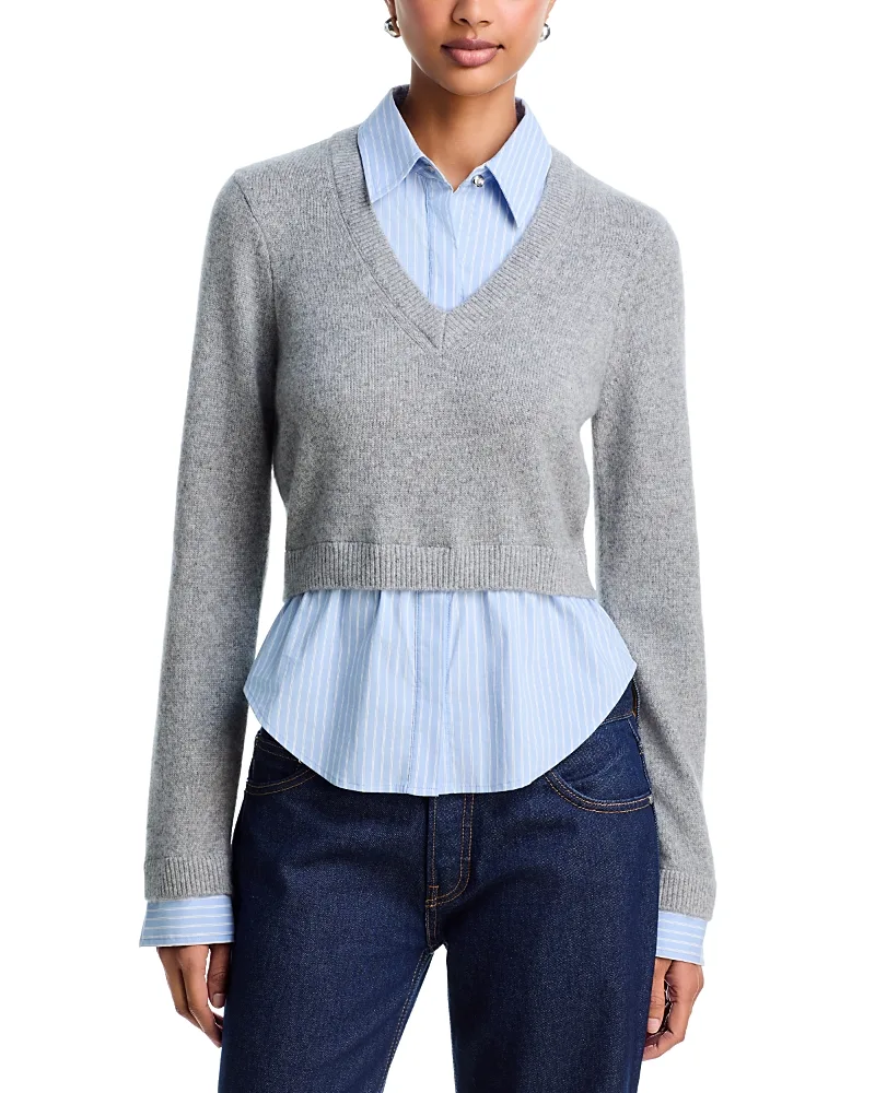 Renna Layered Cashmere V Neck Sweater by Cinq a Sept
