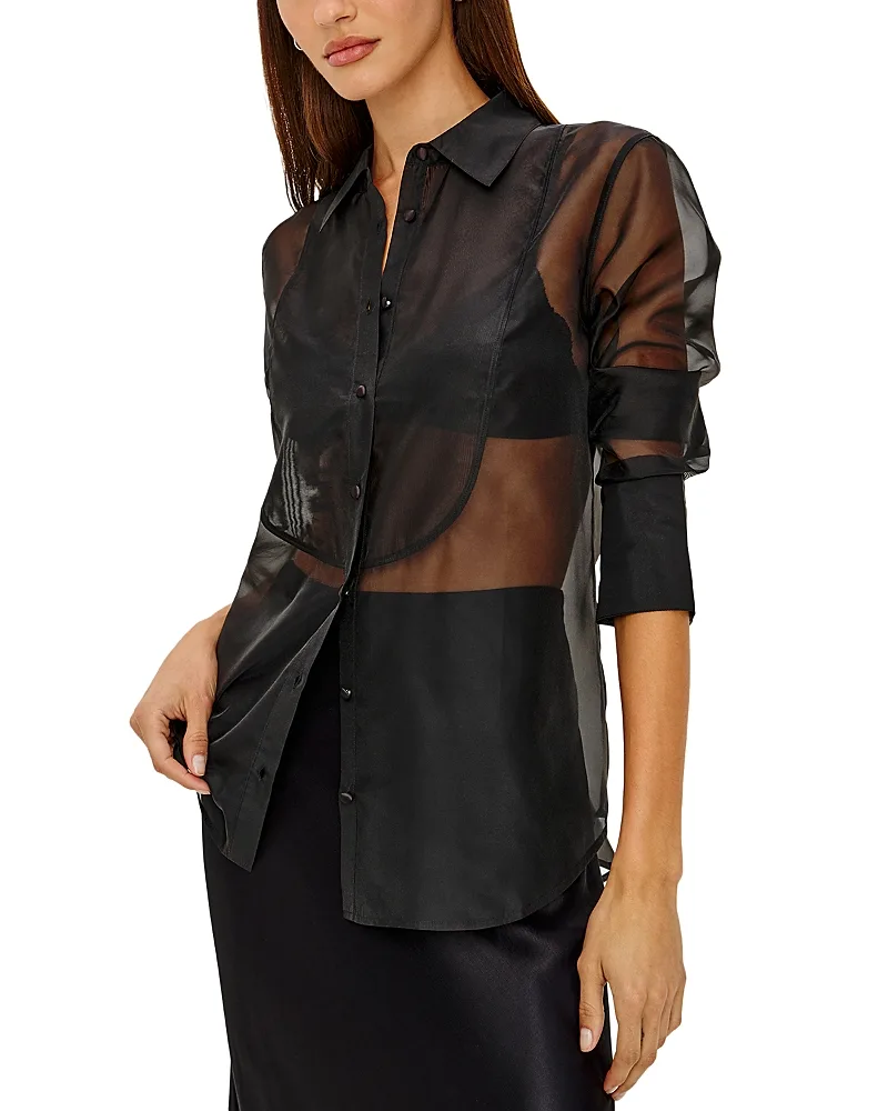 Bretton Sheer Collared Shirt by Rails