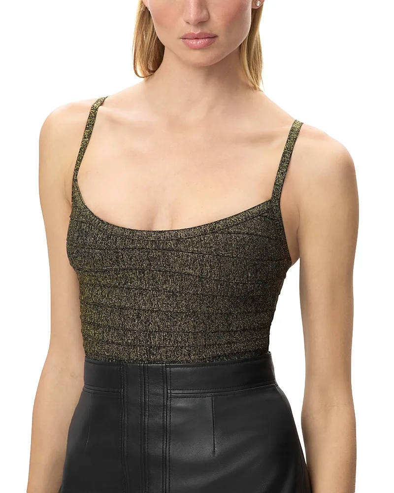 Nuit Metallic Bandage Top by Herve Leger