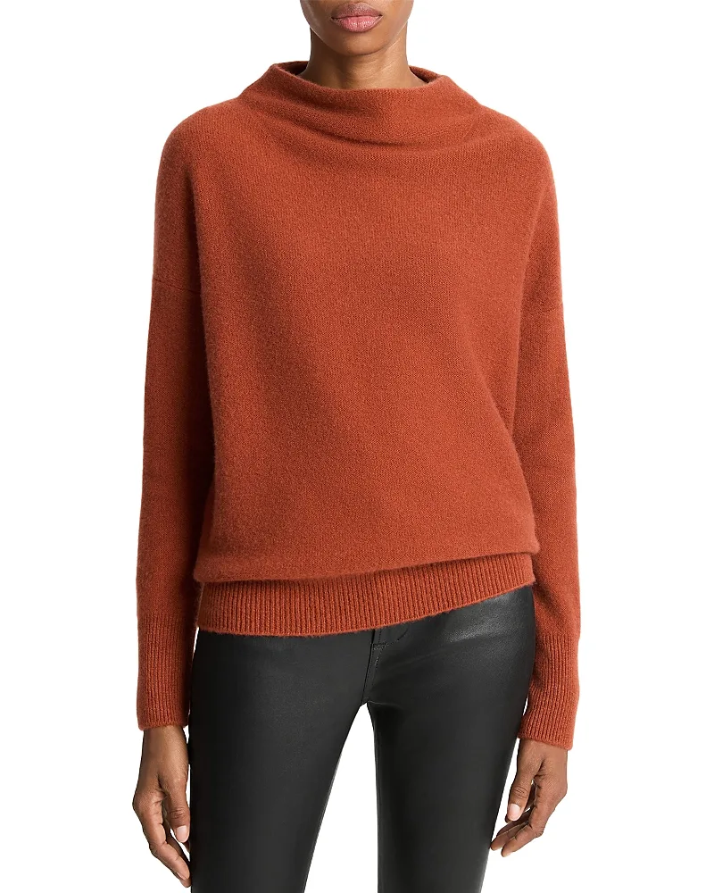 Boiled Cashmere Funnel Neck Sweater by Vince