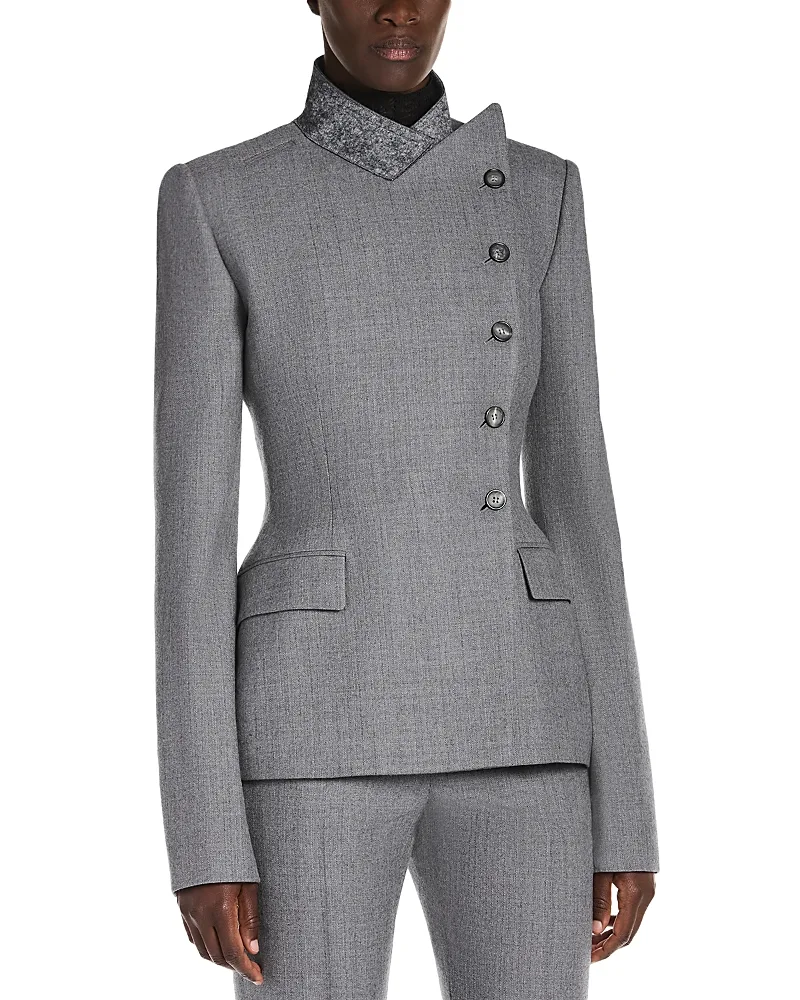 McQueen Wool Pinstripe Button Front Jacket by Mcqueen