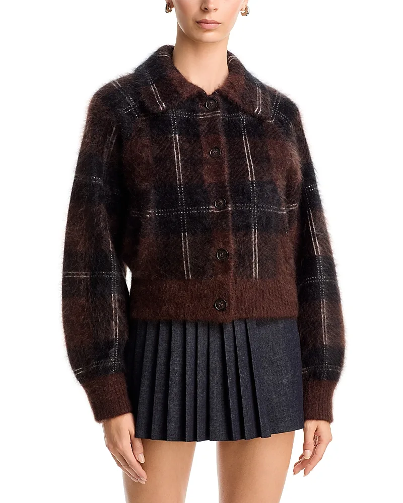 Grizzly Plaid Cashmere Bomber Jacket by Guest In Residence