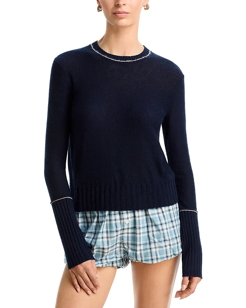 Cashmere Flurry Shrunken Crewneck Sweater by Guest In Residence