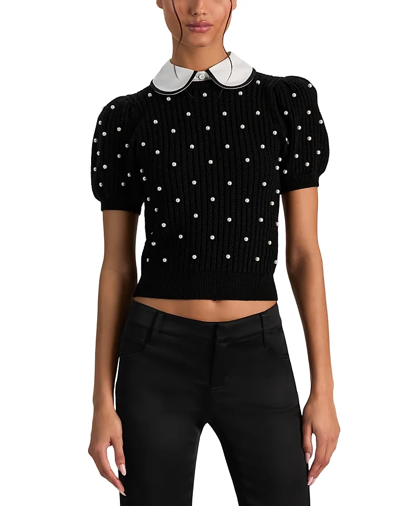 Chase Embellished Wool Sweater by Alice And Olivia