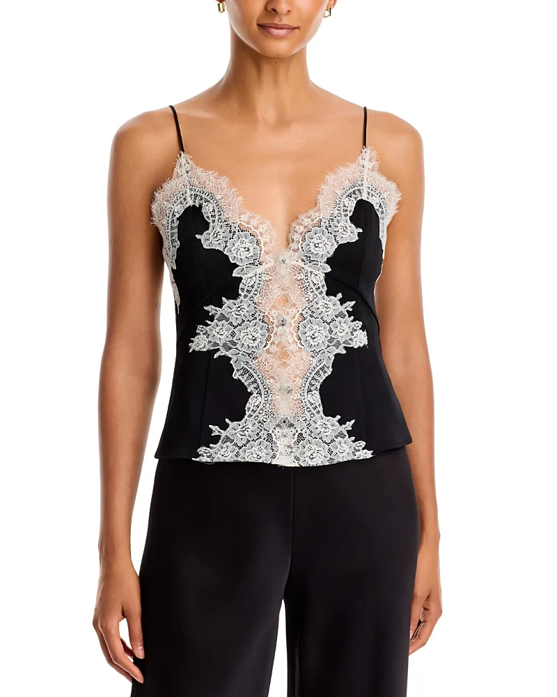 Julietta Button Cutaway Lace Slip Cami by Alice And Olivia