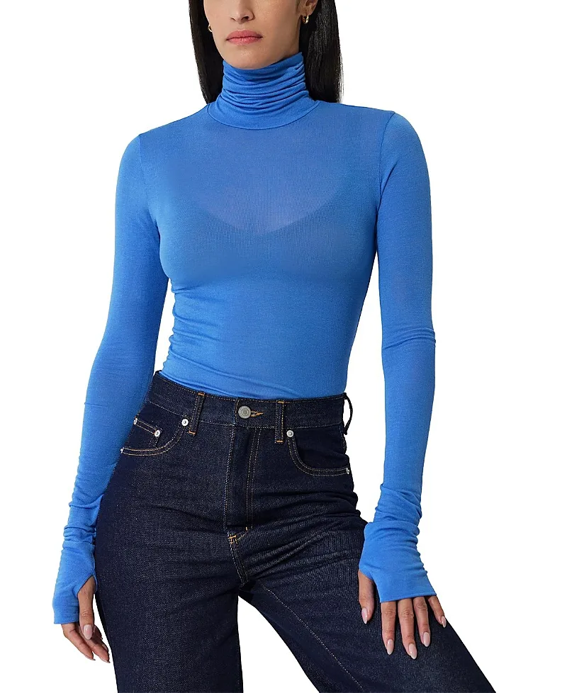 Eloise Sheer Turtleneck Top