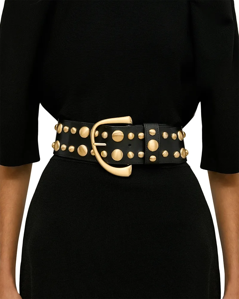 Zoe Studded Leather Waist Belt by Cult Gaia