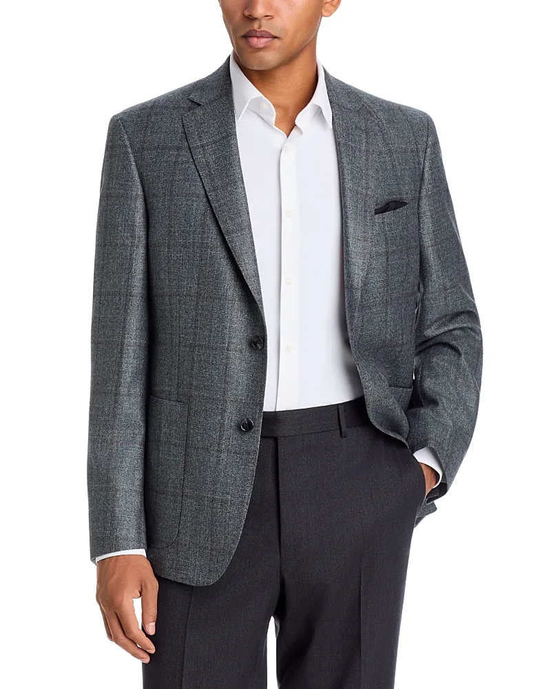 Loro Piana Wool, Silk & Cashmere Tonal Windowpane Sport Coat