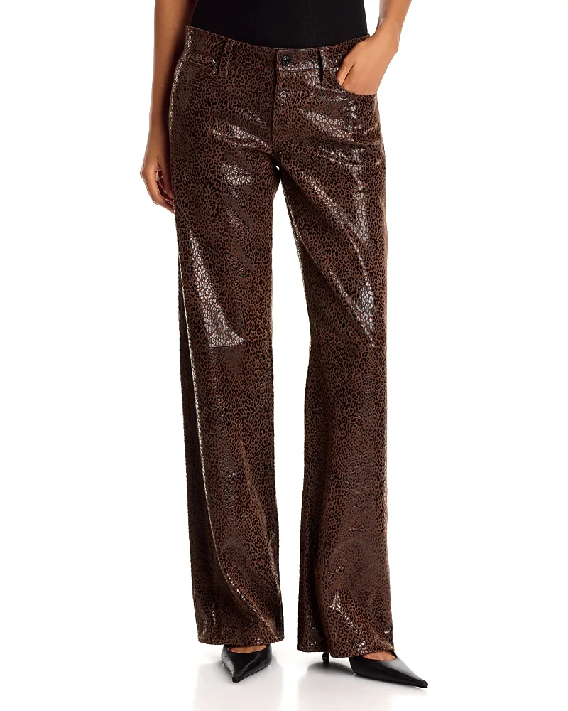 The Gray Leather Low Rise Bootcut Jeans by FRAME