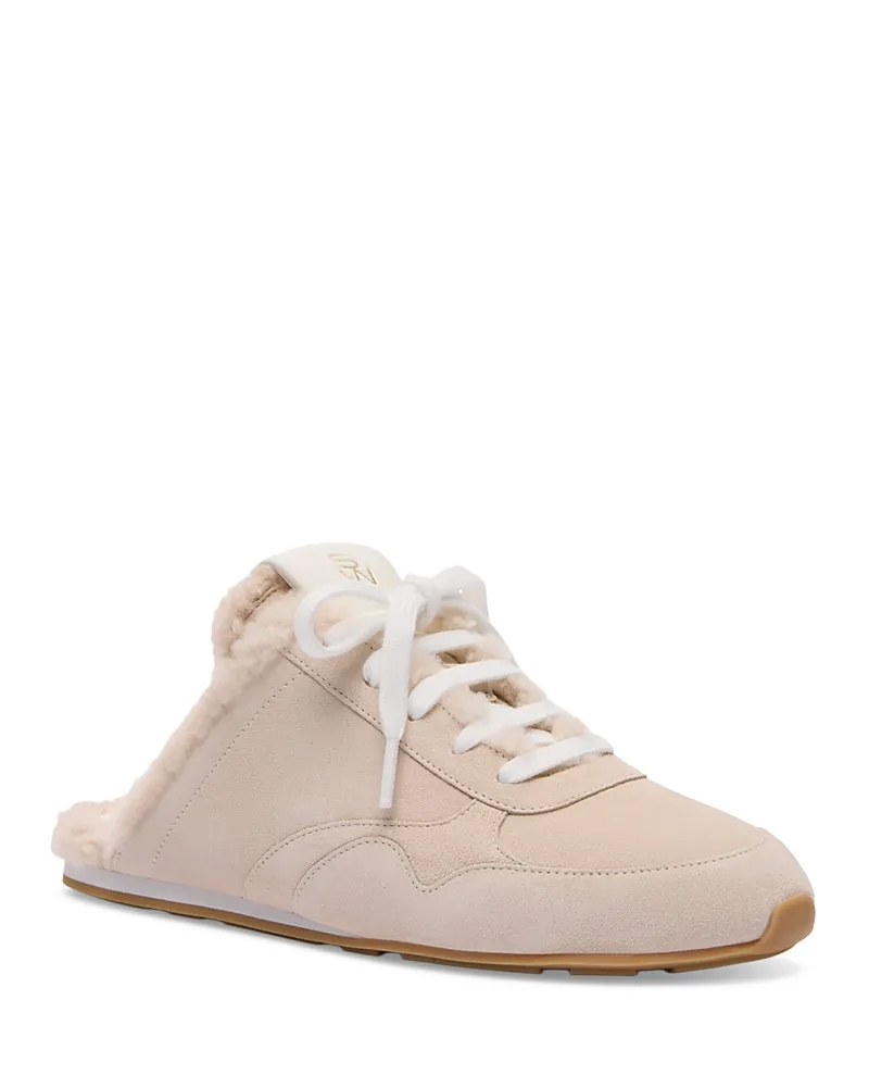 Bond Shearling Trim Suede Mule Flats by Stuart Weitzman