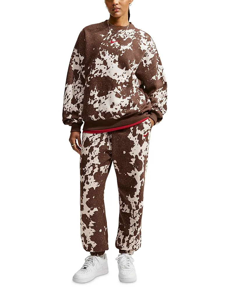 Studio Fleece Cotton Blend Oversized High Rise Cuffed Pants by Nike