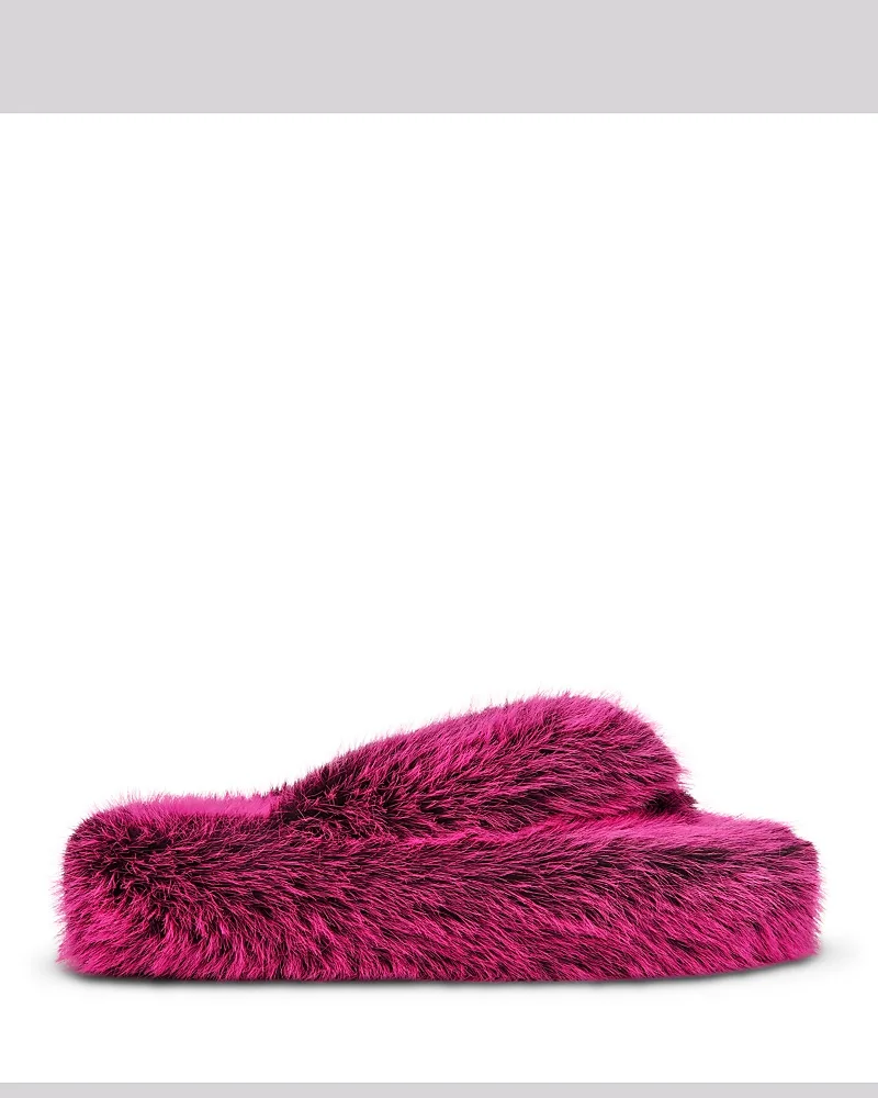 Fizzy Faux Fur Flip Flops by Steve Madden