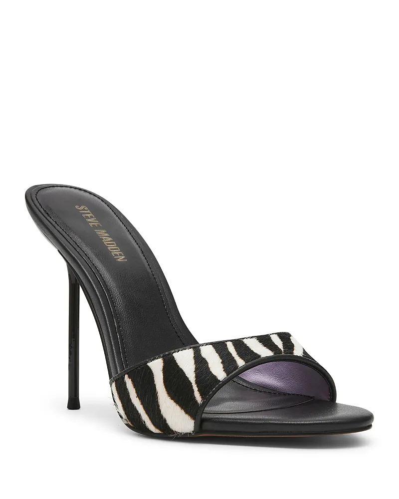 Davina Zebra Stiletto Mules by Steve Madden