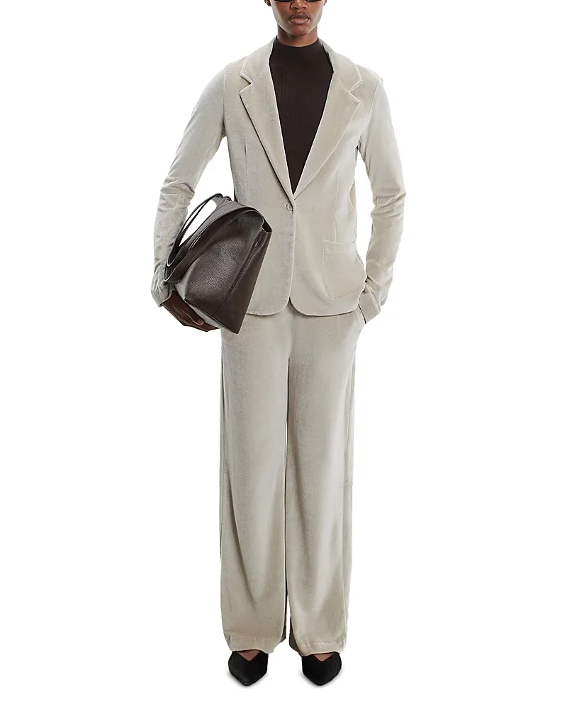 Velour One Button Blazer