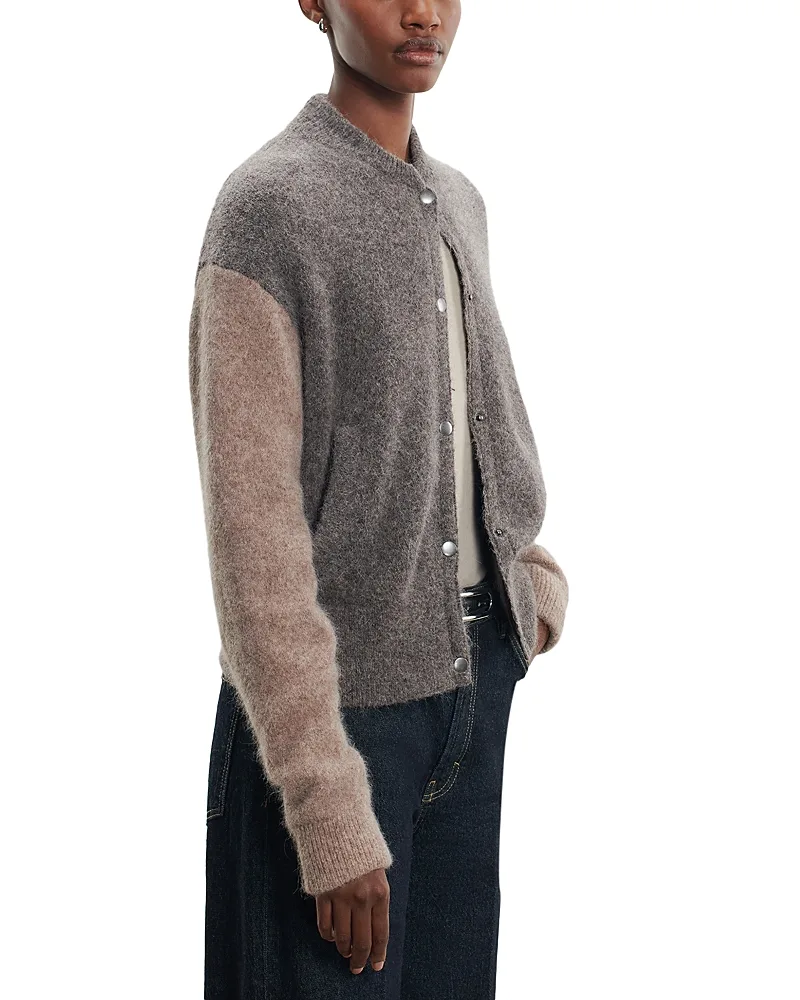 Alpaca Blend Bomber Cardigan by Majestic