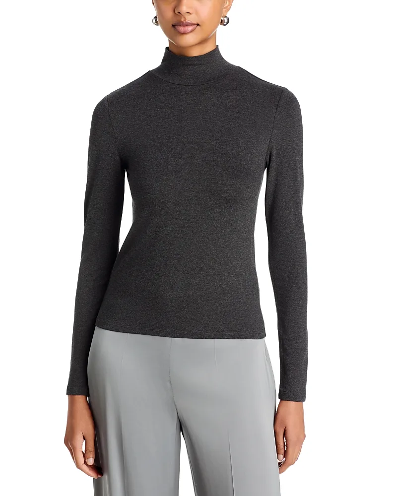 Majestic Filatures Soft Touch Crop Long Sleeve Mock Neck by Majestic