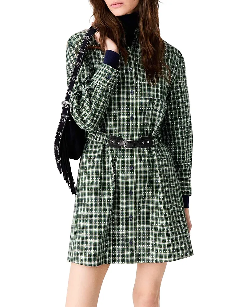 Recheck Cotton Embellished Shirt Dress
