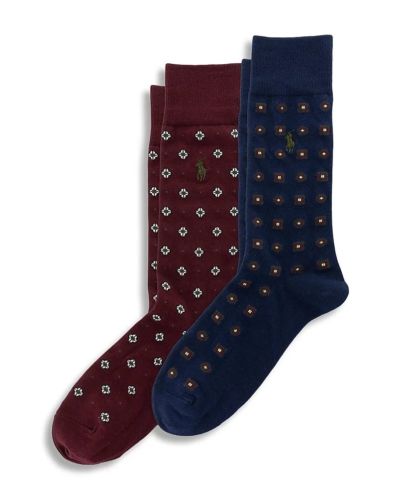 Foulard Slack Cotton Blend Socks, Pack of 2 by Polo Ralph Lauren