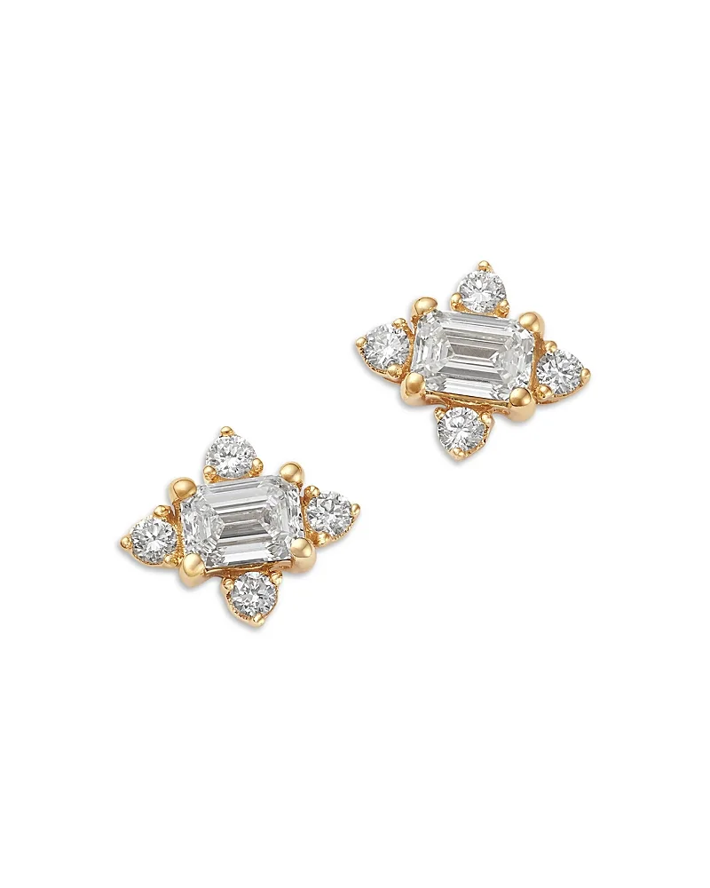 10K Yellow Gold Lab Grown Diamond Cluster Stud Earrings, 0.50 Tcw by Moon & Meadow