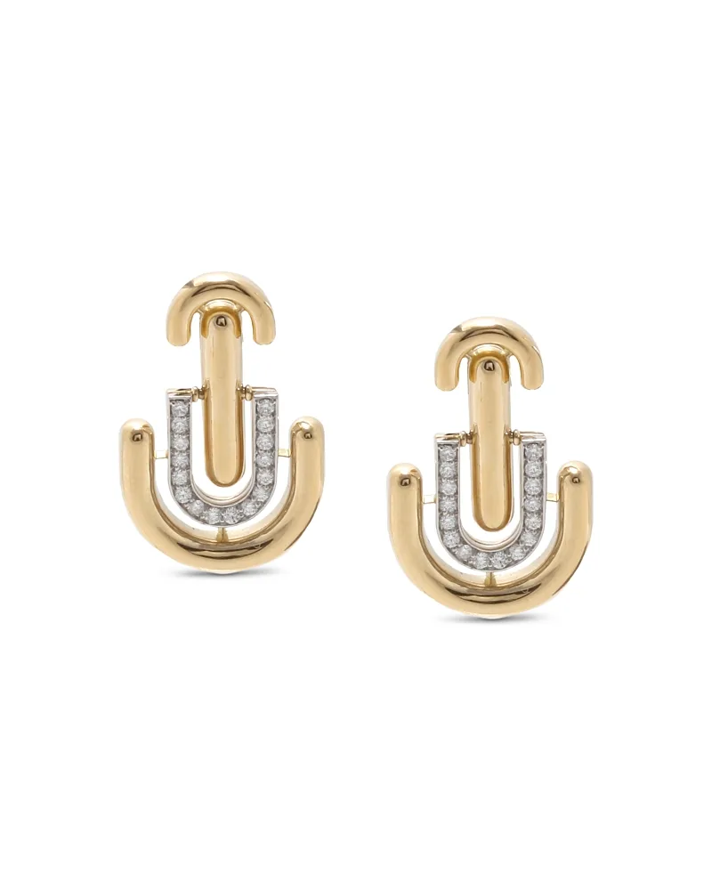 Platinum & 18K Yellow Gold Unity Diamond Stud Earrings, 0.42 Tcw by David Webb