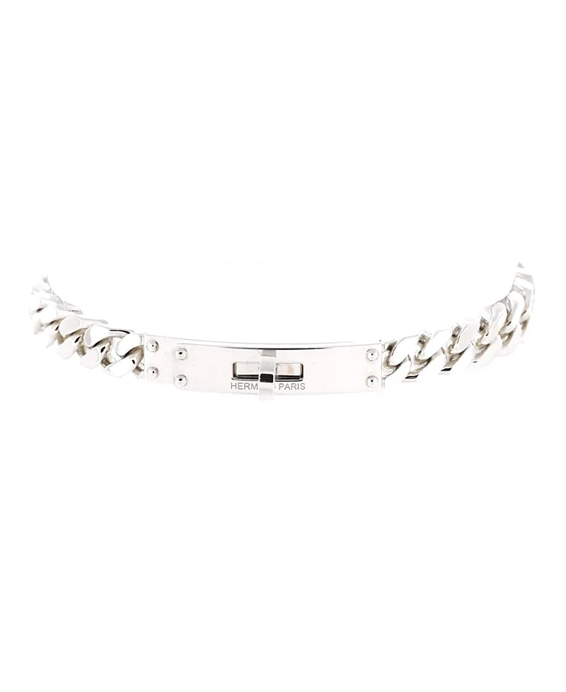 Pre-Owned Hermes Very Small Kelly Gourmette Bracelet Sterling Silver by Hermes