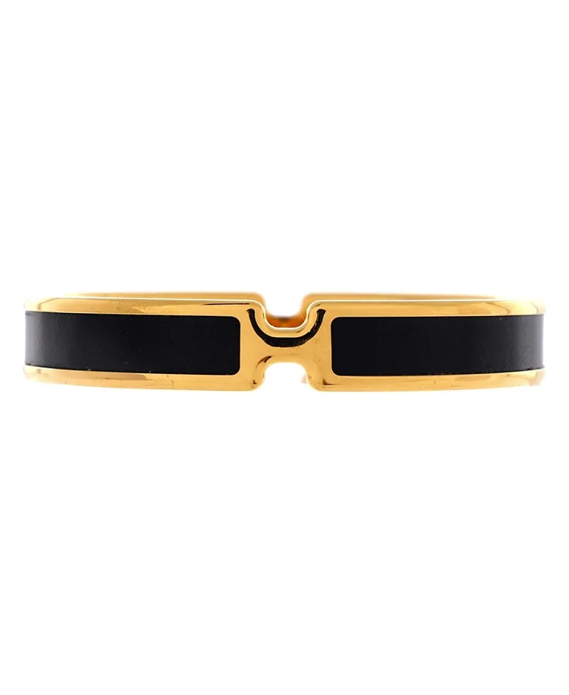Pre-Owned Hermes Olympe Bracelet Metal and Leather by Hermes