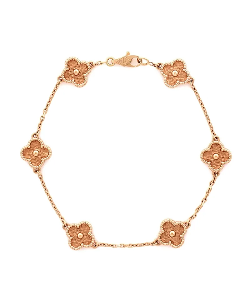 Pre-Owned Van Cleef & Arpels Sweet Alhambra 6 Motifs Bracelet 18K Rose Gold by Pre-owned Van Cleef & Arpels