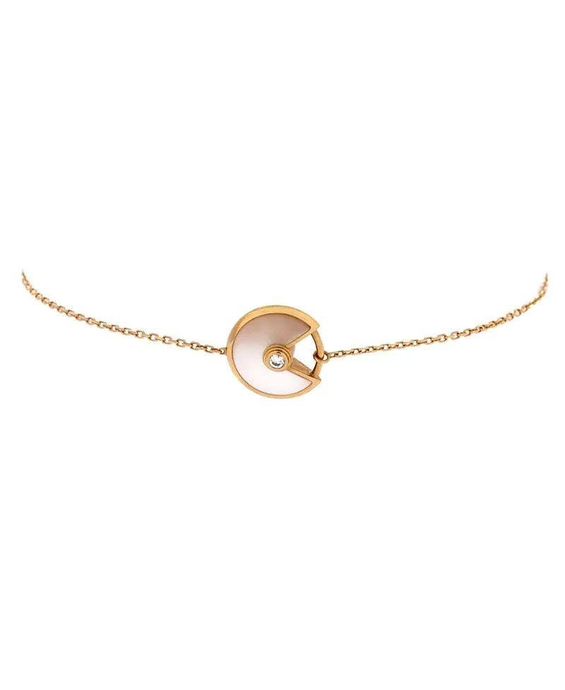 Pre-Owned Cartier Xs Amulette De Cartier Bracelet 18K Gold with Diamond and Mother of Pearl by Cartier's