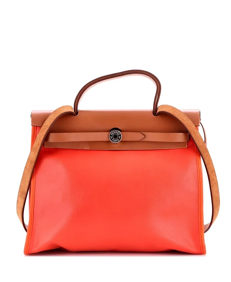 Pre-Owned Hermes 31 Herbag Zip Berline Vache Canvas and Leather by Hermes