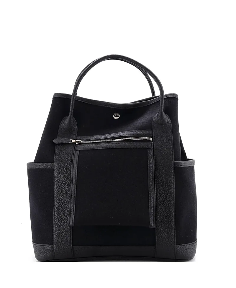 Pre-Owned Hermes Vertical Garden Party Pockets Tote Toile and Leather