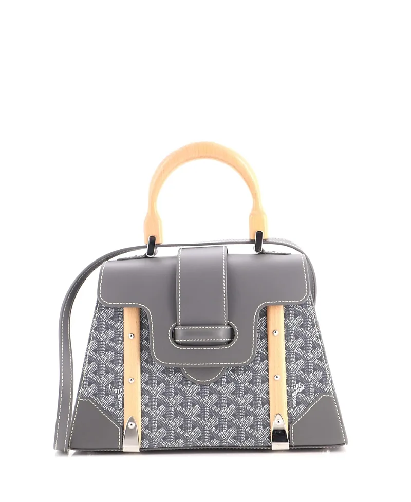 Pre-Owned Goyard Pm Saigon Top Handle Bag Coated Canvas with Leather by Pre-owned Goyard