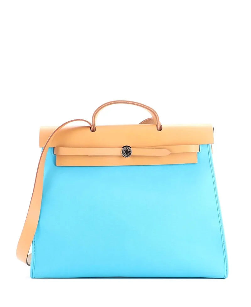 Pre-Owned 39 Herbag Zip Leather and Toile by Hermes
