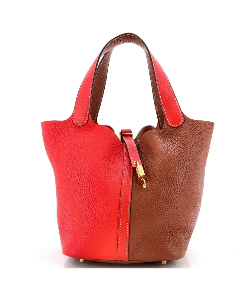 Pre-Owned mm Picotin Lock Bag Bicolor Clemence by Hermes