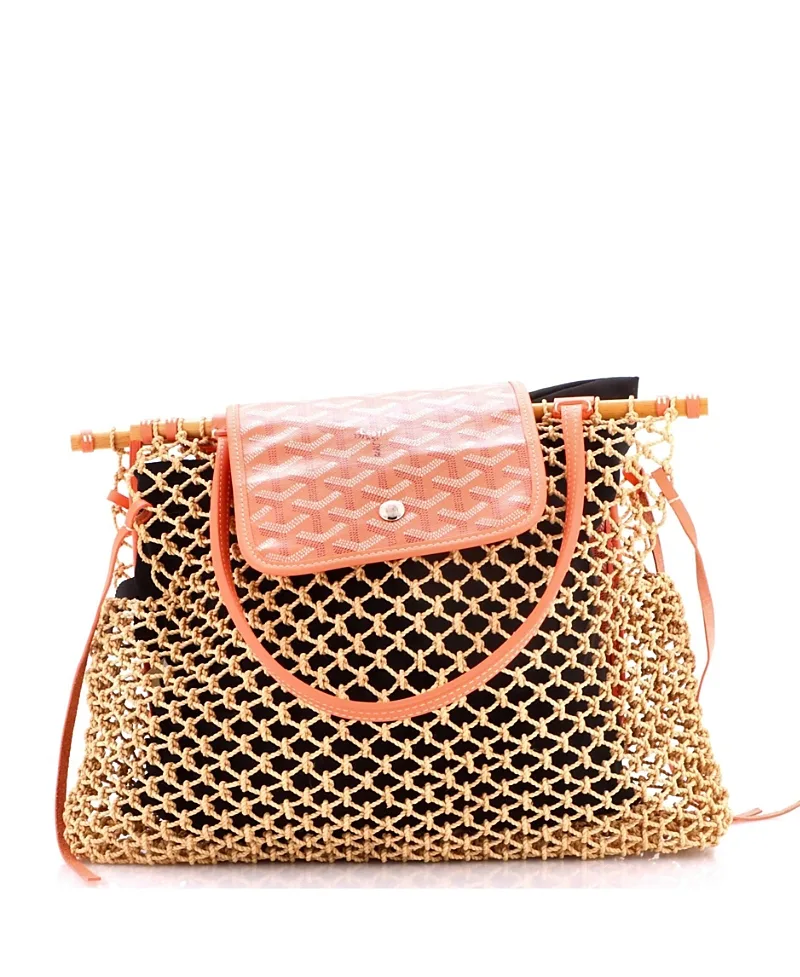 Pre-Owned Goyard Aligre Bag Raffia Net with Coated Canvas by Pre-owned Goyard