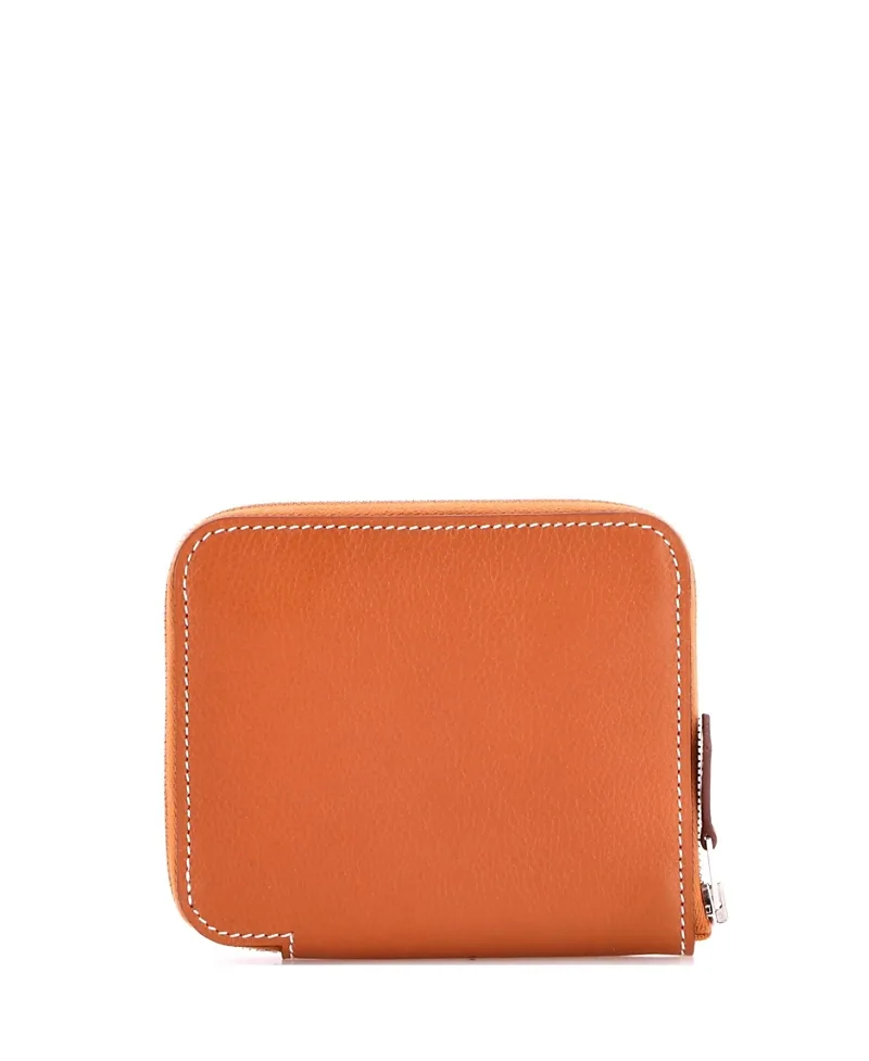 Pre-Owned Hermes Compact Azap Zip Around Wallet Silkin Evercolor by Hermes