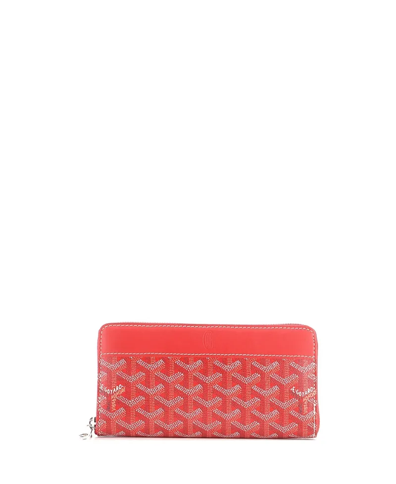 Pre-Owned Goyard Matignon Zip Wallet Coated Canvas with Leather by Pre-owned Goyard