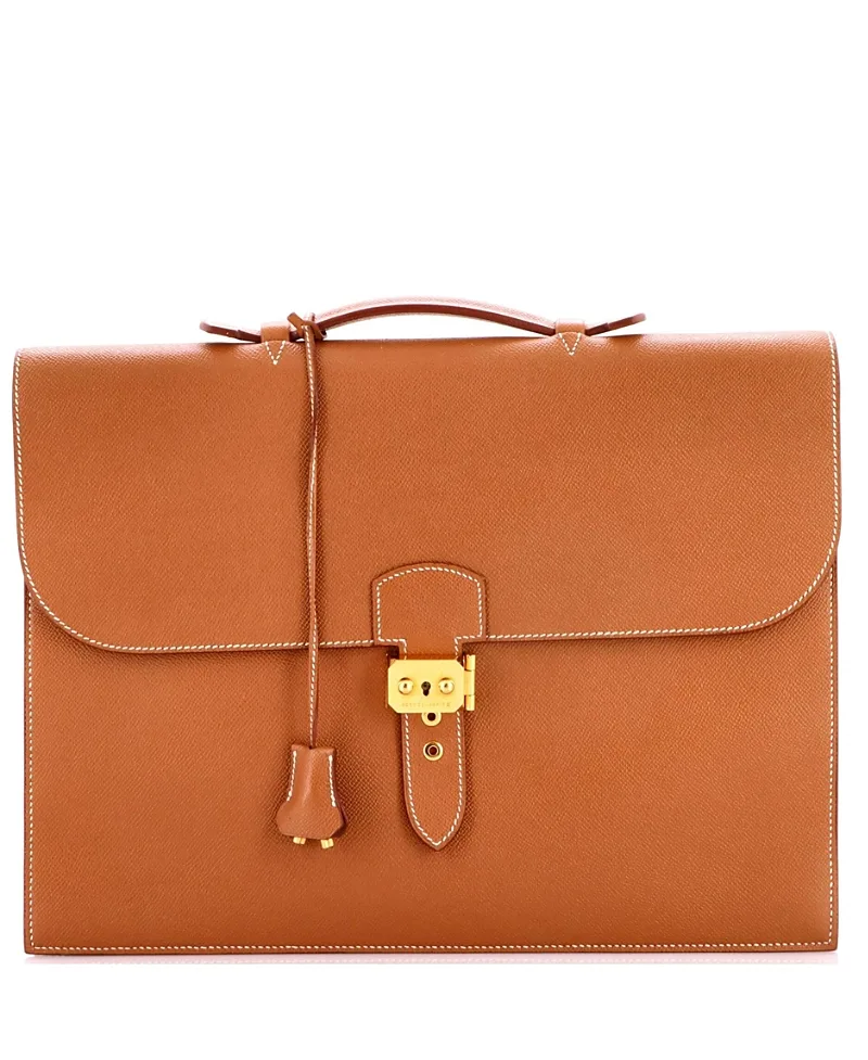 Pre-Owned Hermes 38 Sac a Depeches Bag Courchevel by Hermes