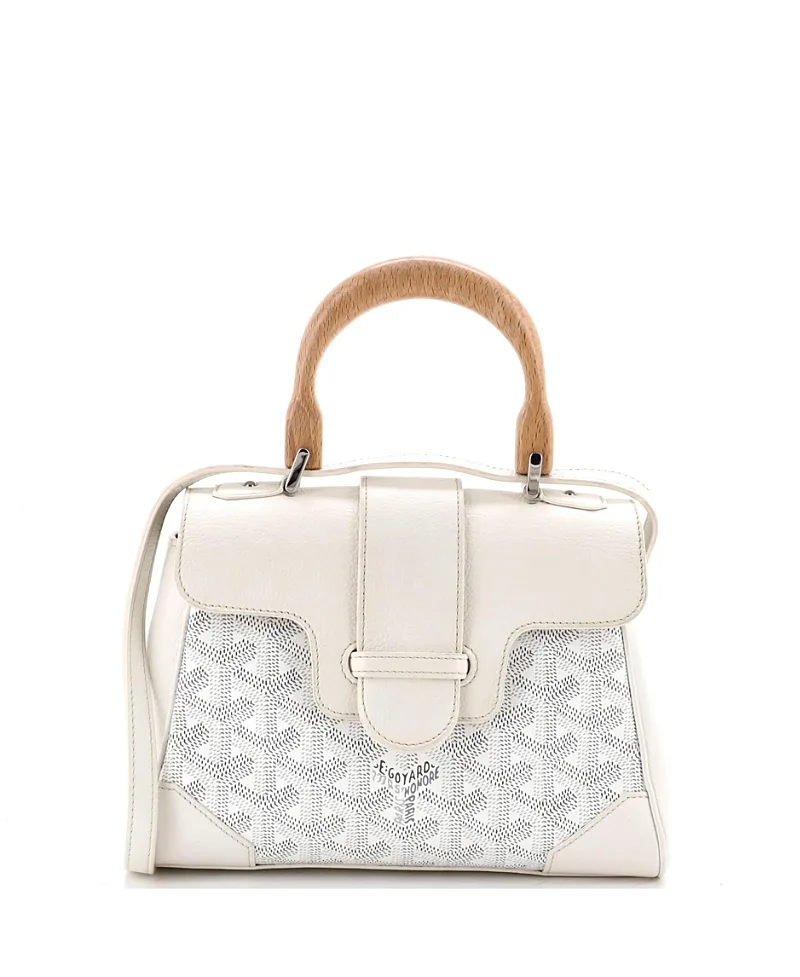 Pre-Owned Mini Saigon Top Handle Bag Coated Canvas with Leather by Pre-owned Goyard