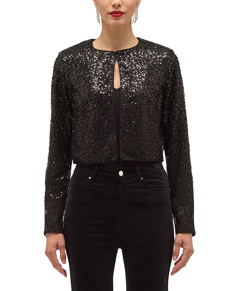 Anika Sequin Cropped Jacket by Hobbs London