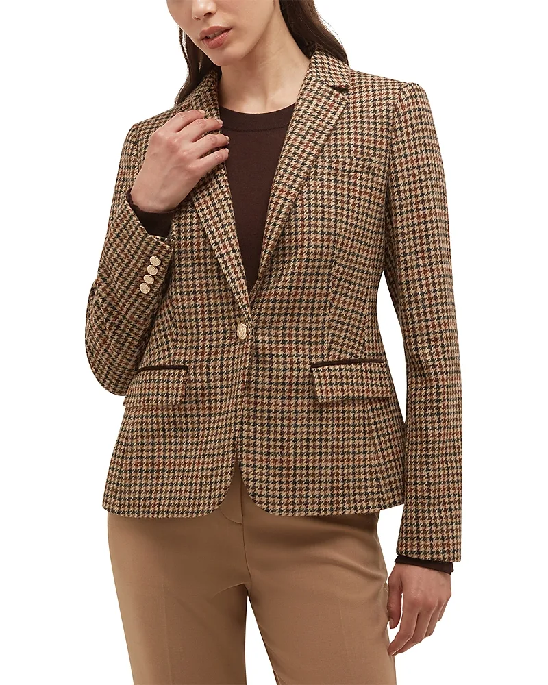 Adeline Wool Houndstooth Jacket by Hobbs London