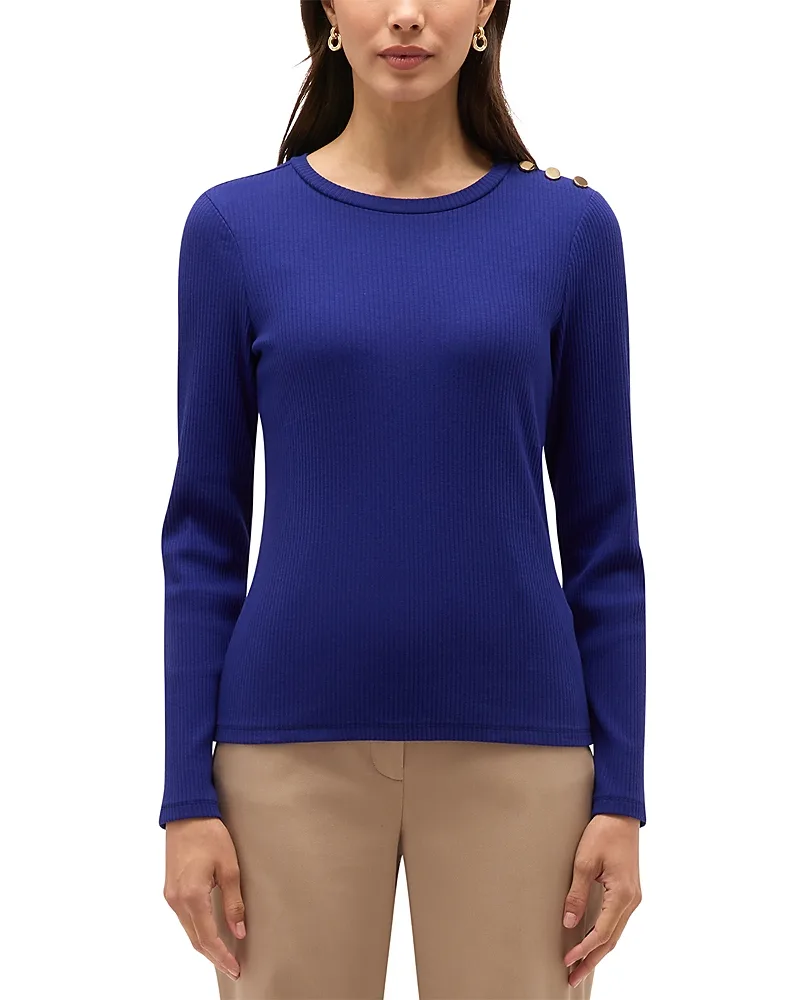 Tamsin Cotton Blend Button Shoulder Top by Hobbs London